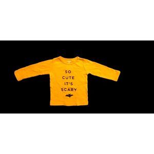 Halloween fall orange black bat so cute it's scary Carter's long sleeve shirt 18